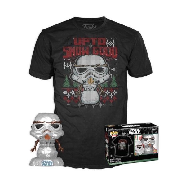 Funko Pop! & Tee (Adult): Star Wars - Holiday Stormtrooper (Metallic) Vinyl Figure & T-Shirt (S)