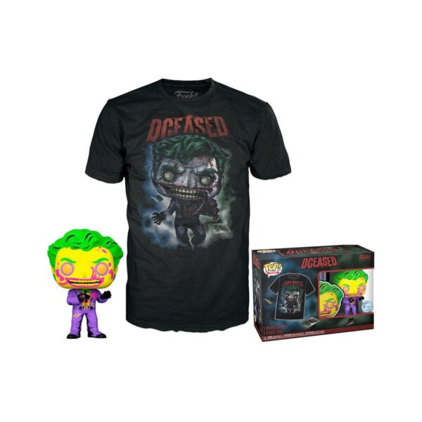 Funko Pop! & Tee (Adult): Comic Cover DC - The Joker (Blacklight) (Special Edition) Vinyl Figure & T-Shirt (M)