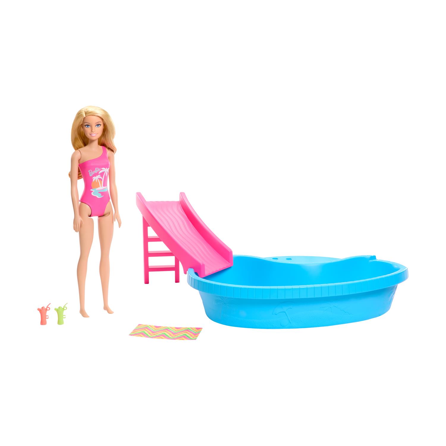 Mattel Barbie Doll with Pool Slide Playset (HRJ74)