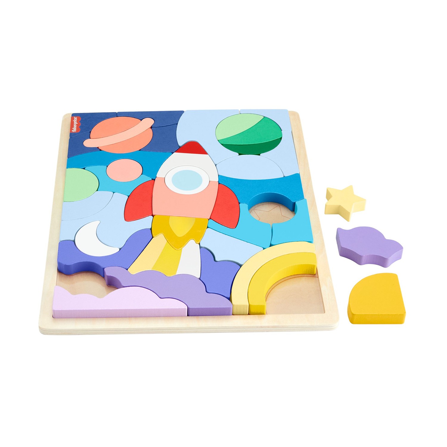 130820266a7d0aea77245.jpeg Fisher-Price - Wooden Space Blocks Puzzle (HXY42)