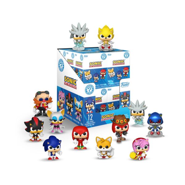 Funko Mystery Minis: Sonic The Hedgehog - Sonic, Tails, Amy, Knuckles, Shadow, Metal Sonic, Dr. Eggman, Silver, Rouge, Treasure Hunter Knuckles, Silver (Glows), Super Sonic (Glows) (Blind Box/Random) Vinyl Figures
