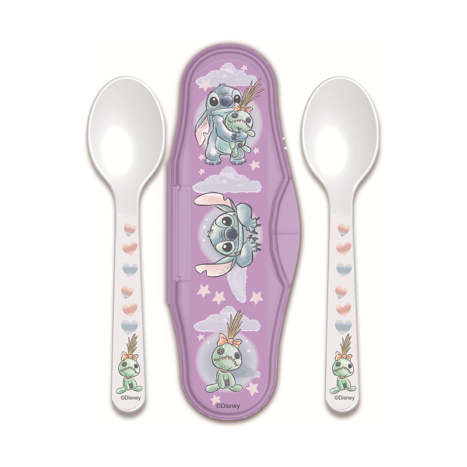 Stor Disney: Stitch Cuddle Me - Toddler 2 Pcs PP Traveling Spoons (10966)