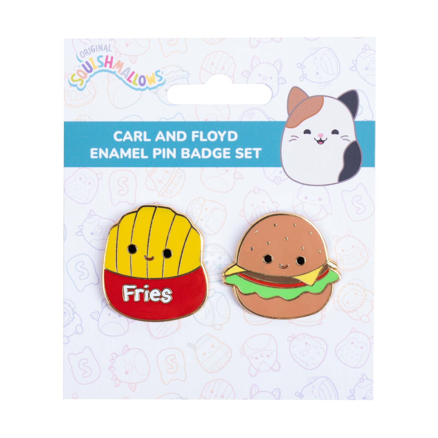 Fizz Squishmallows - Carl & Floyd Pin Badges x 2 CDU (350154)