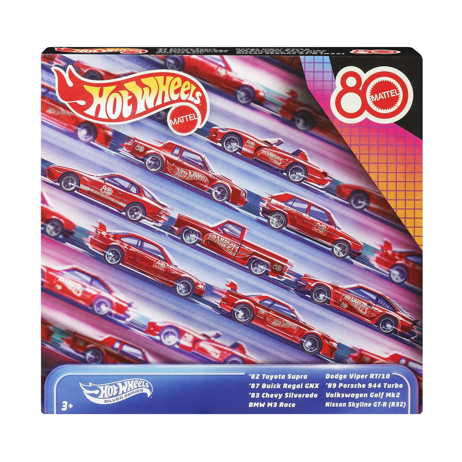 130820266a7d24cf0b6b5.jpeg Mattel Hot Wheels: Silver Series Mattel 80 Years Anniversary - Set of 8 Vehicles (JGK09)