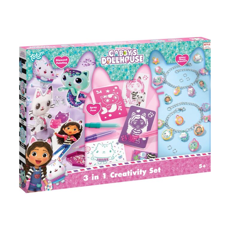 Totum: Gabby's Dollhouse - 3 In 1 Creativity Set (Diamond Painting & Charm Bracelets) (TT420366)