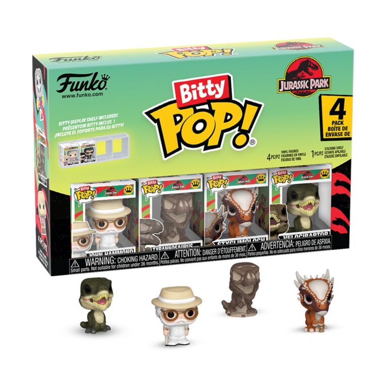Funko Bitty Pop! 4-Pack: Jurassic Park - John Hammond, Tyrannosaurus, Fossil, Stygimoloch, Velociraptor* Vinyl Figures