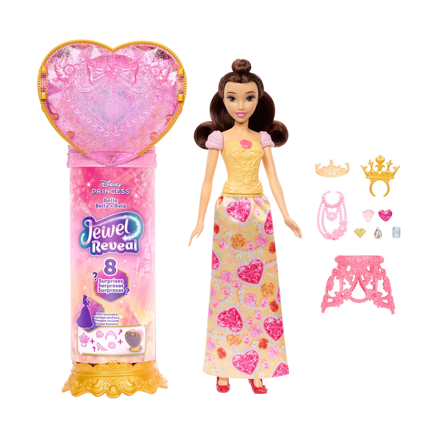 130820266a7d45549495b.jpeg Mattel Disney Princess: Jewel Reveal - Belle Doll (JHL51)