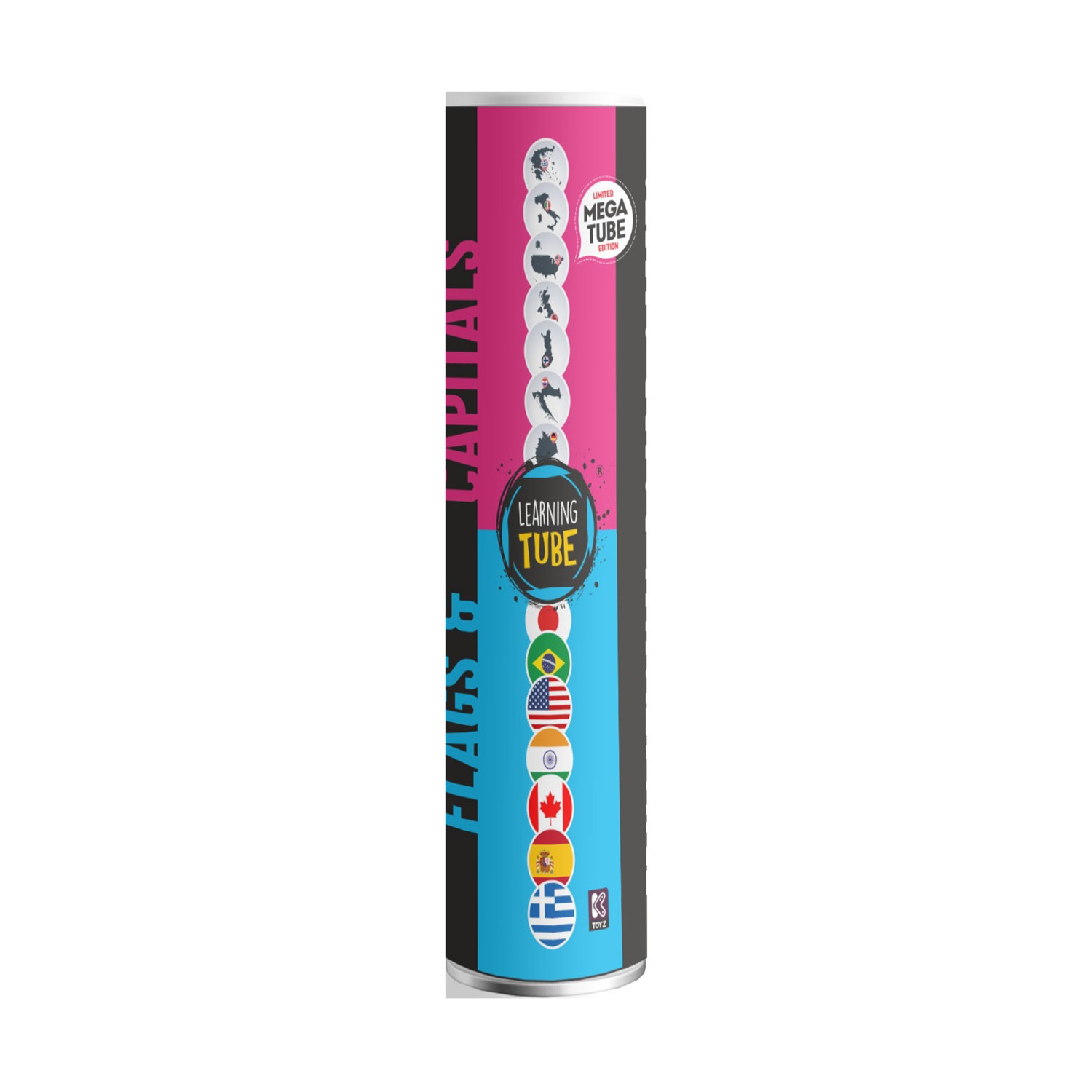 130820266a7d4a112cc2c.jpeg K-Toyz Learning Tubes: Mega Tube Σημαίες & Πρωτεύουσες 40cm & Δώρο Χάρτης (Greek Language) (LT-025)