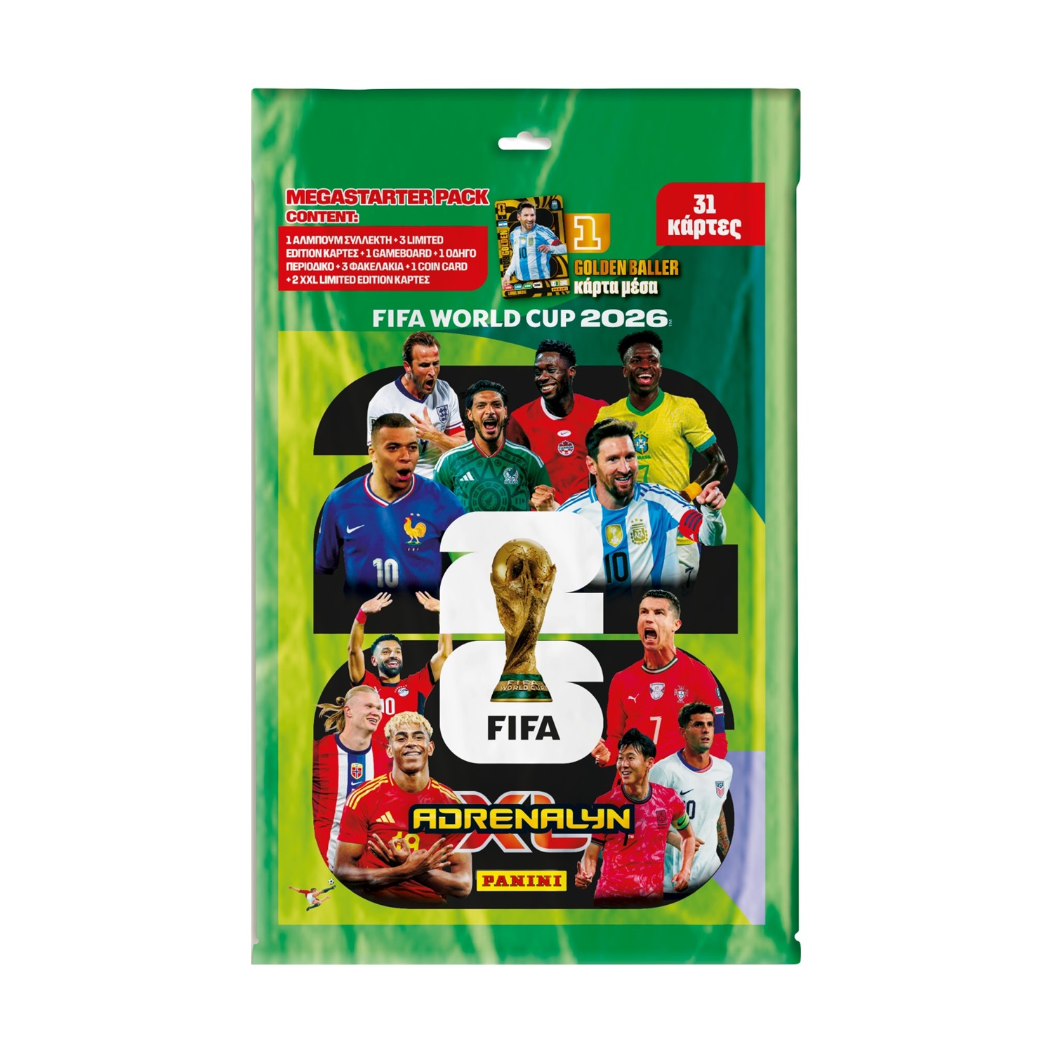 Panini Adrenalyn XL: Fifa World Cup 2026 - Mega Starter Pack (Greek Pack and Guide / English Cards)
