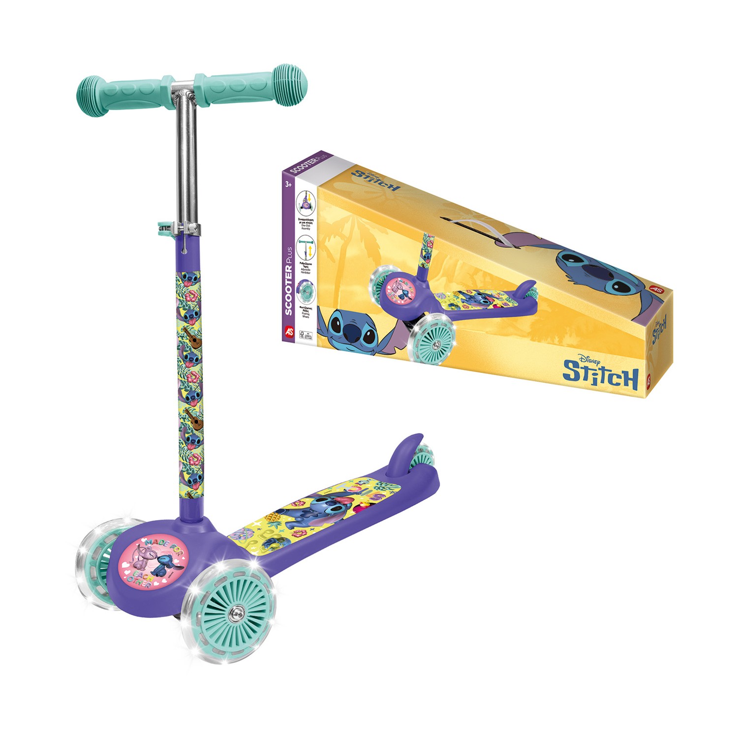 AS Outdoor: Scooter Plus - Stitch (Flashing Wheels) (5004-50277)