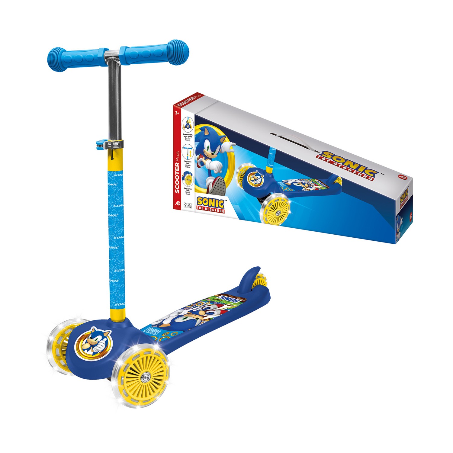 AS Outdoor: Scooter Plus - Sonic the Hedgehog (Flashig Wheels) (5004-50285)
