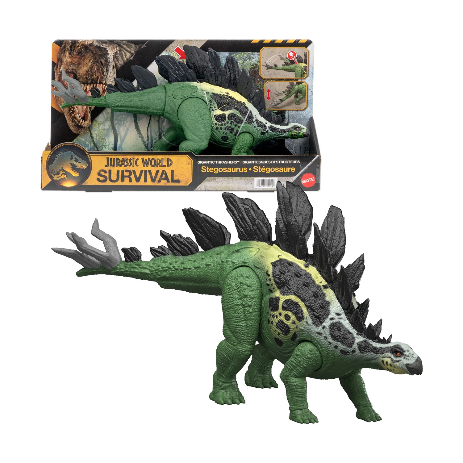 130820266a7d5c482282a.jpeg Mattel Jurassic World Survival: Gigantic Thrashers - Stegosaurus (JKL85)
