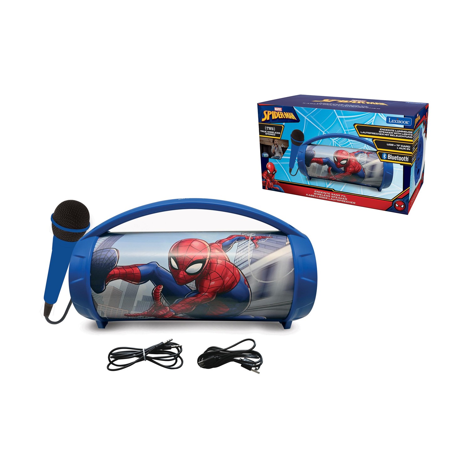 Lexibook: iParty - Spider-Man Wireless Speaker with Microphone (25.BTP585SPZ)