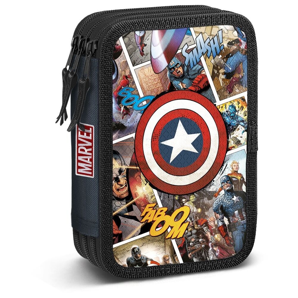 img_378393_734686955e29eda90f1fd95b86339ff1_1 Marvel Captain America Comic triple pencil case