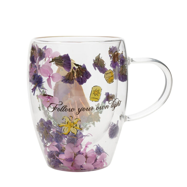Disney Rapunzel floral decorative glass mug – imagine 2