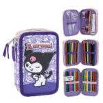 Hello Kitty Kuromi triple pencil case